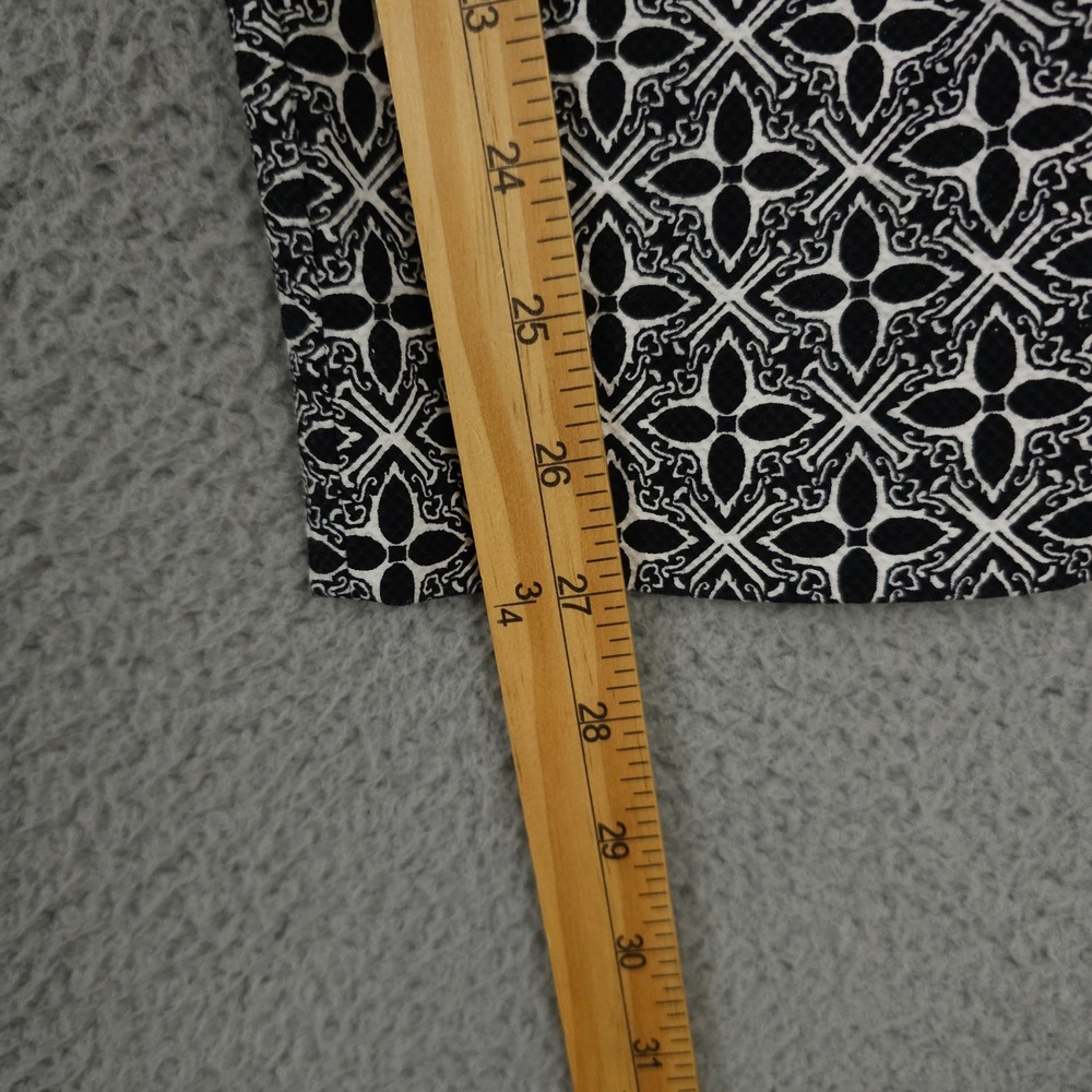 Talbots Pants Women 2 Black White Geo Star Hampshire Stretch Career Office Ankle - Picture 7 of 12